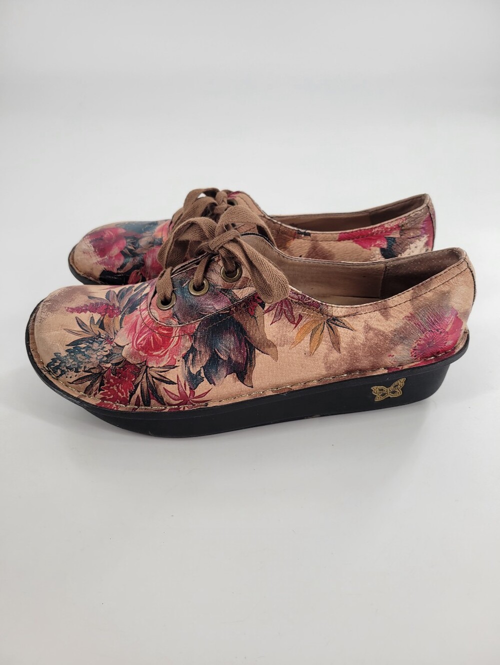 Alegria Floral Lace-Up Oxfords Shoes Size 39